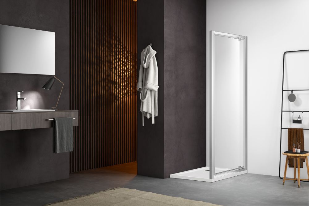 AQ ARI PI 08020CH Душевая дверь, распашная 800x2000 профиль хром, стекло прозрачное