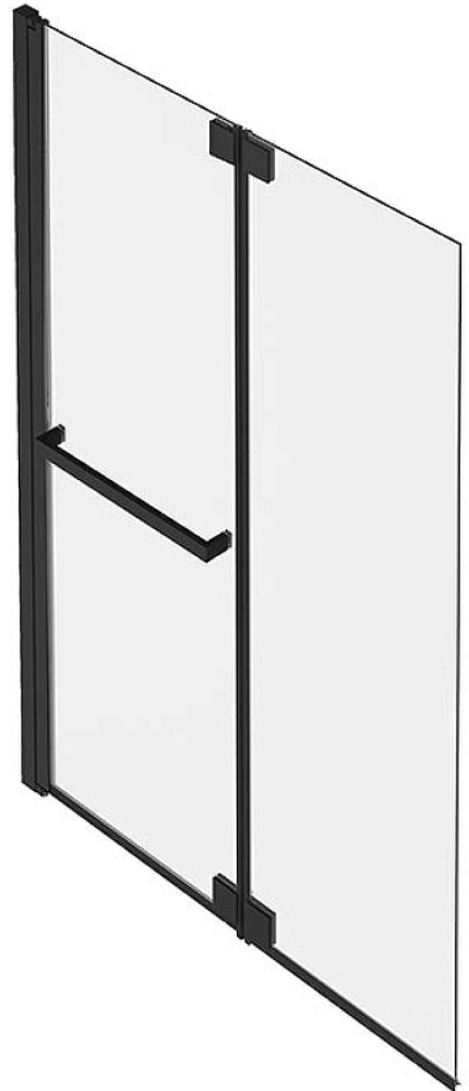 E4931-BL Экран на ванну с двойной панелью 100 см в ширину с черным профилем