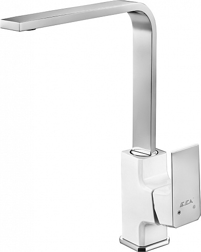 104818123EX TIERA смеситель для кухни белый /хром