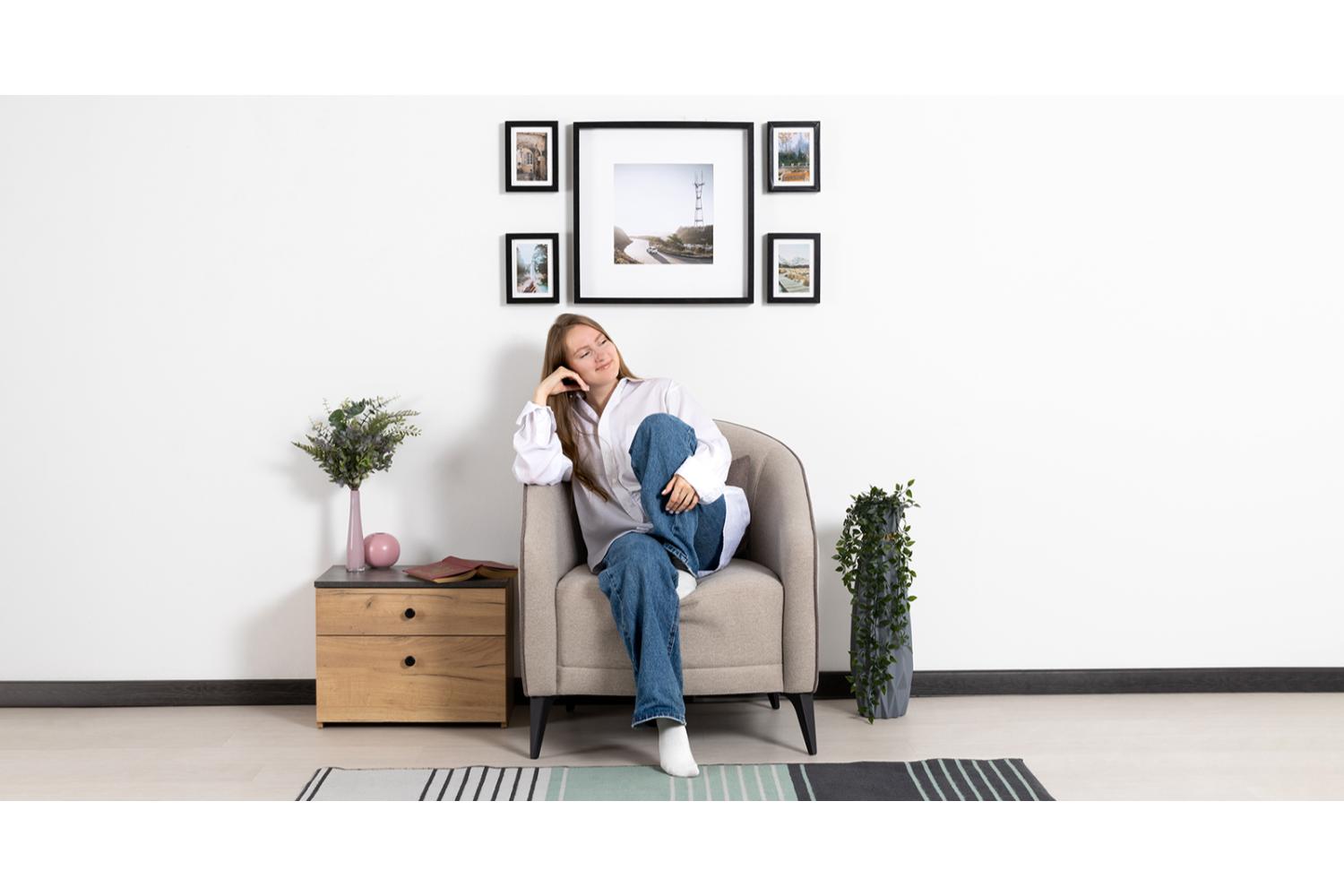 Кресло Бернис, Бежевое