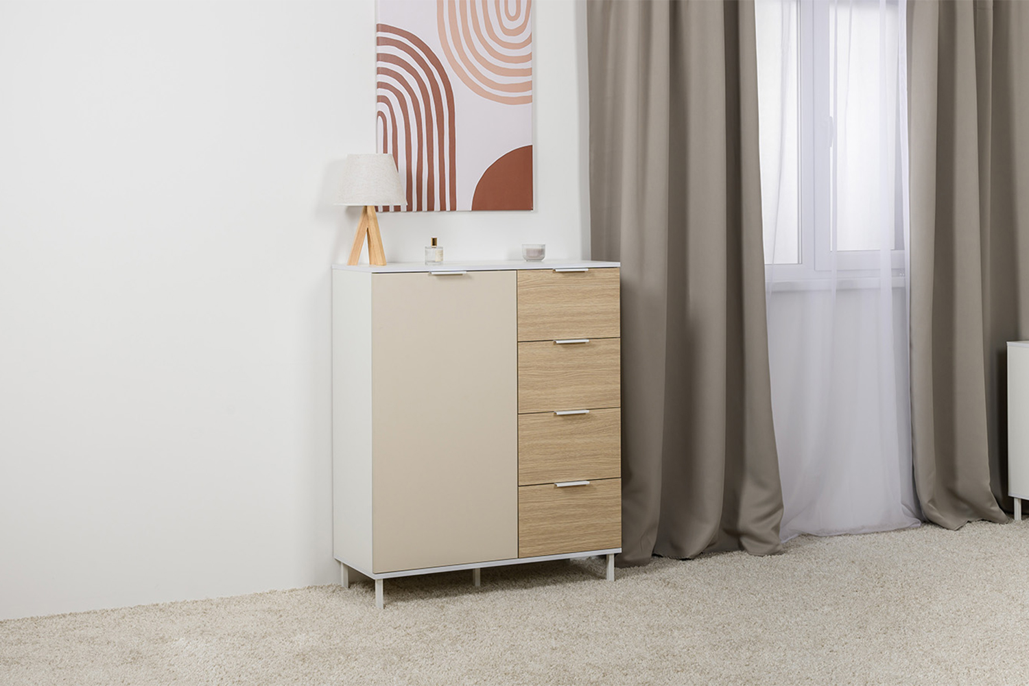 Комод Марвэл 16.234.01, Белый, Сатин, Плэйн