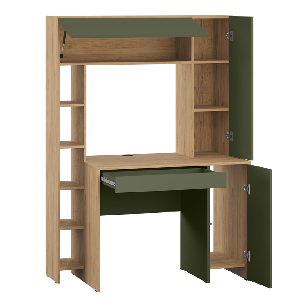 Стол компьютерный Комфорт 12.71, Гикори Рокфорд, Зеленый