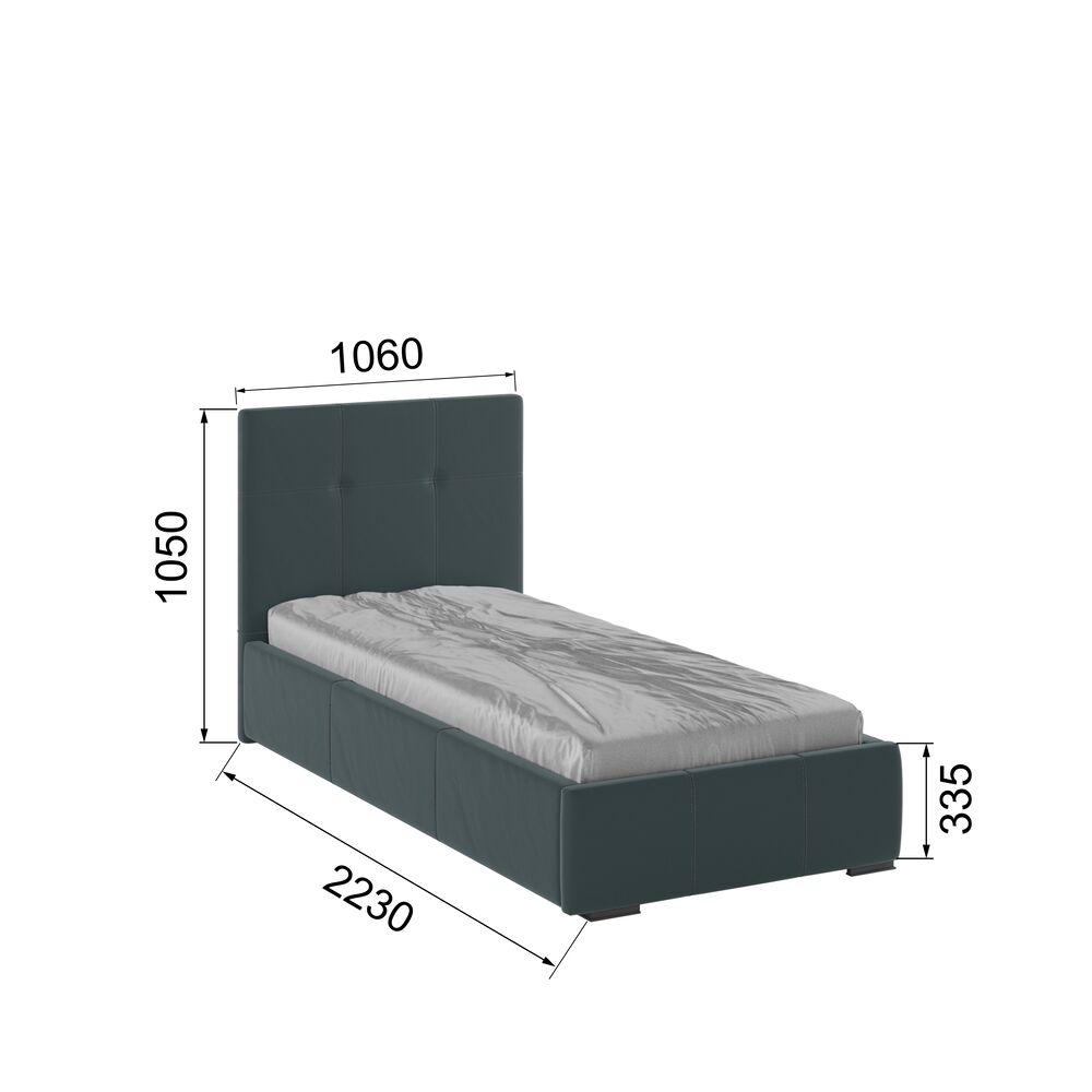 Кровать с ортопедическим основанием Рио 90х200, Серый