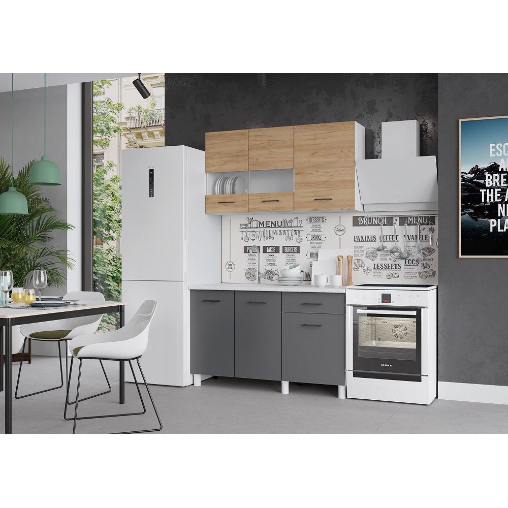 Фасад кухни Тренд 1300, Дуб золотой,Графит