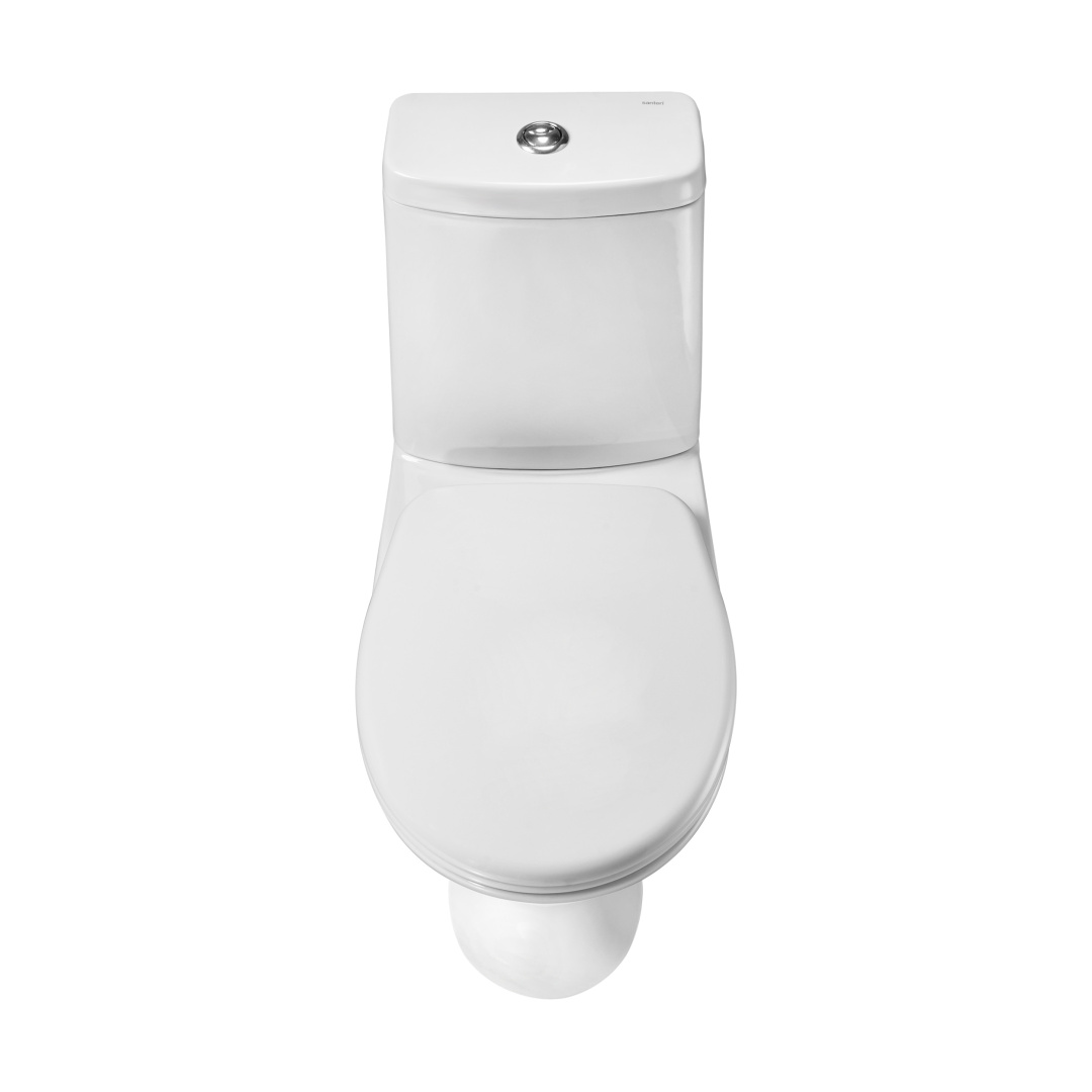 1P2103S0000BF Унитаз-компакт Грация белый, 2-х режимный, сидение полипропилен, гор вып