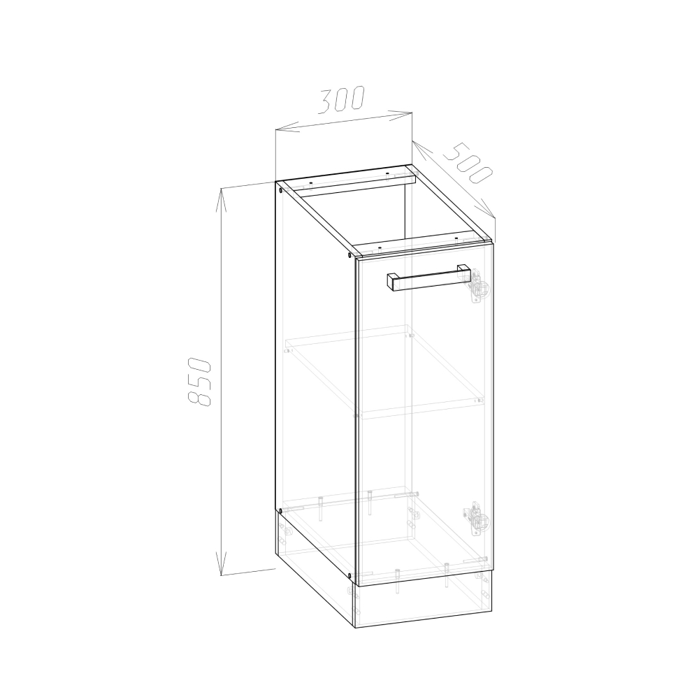 Нижний кухонный модуль Варя 3Н, Крафт золотой