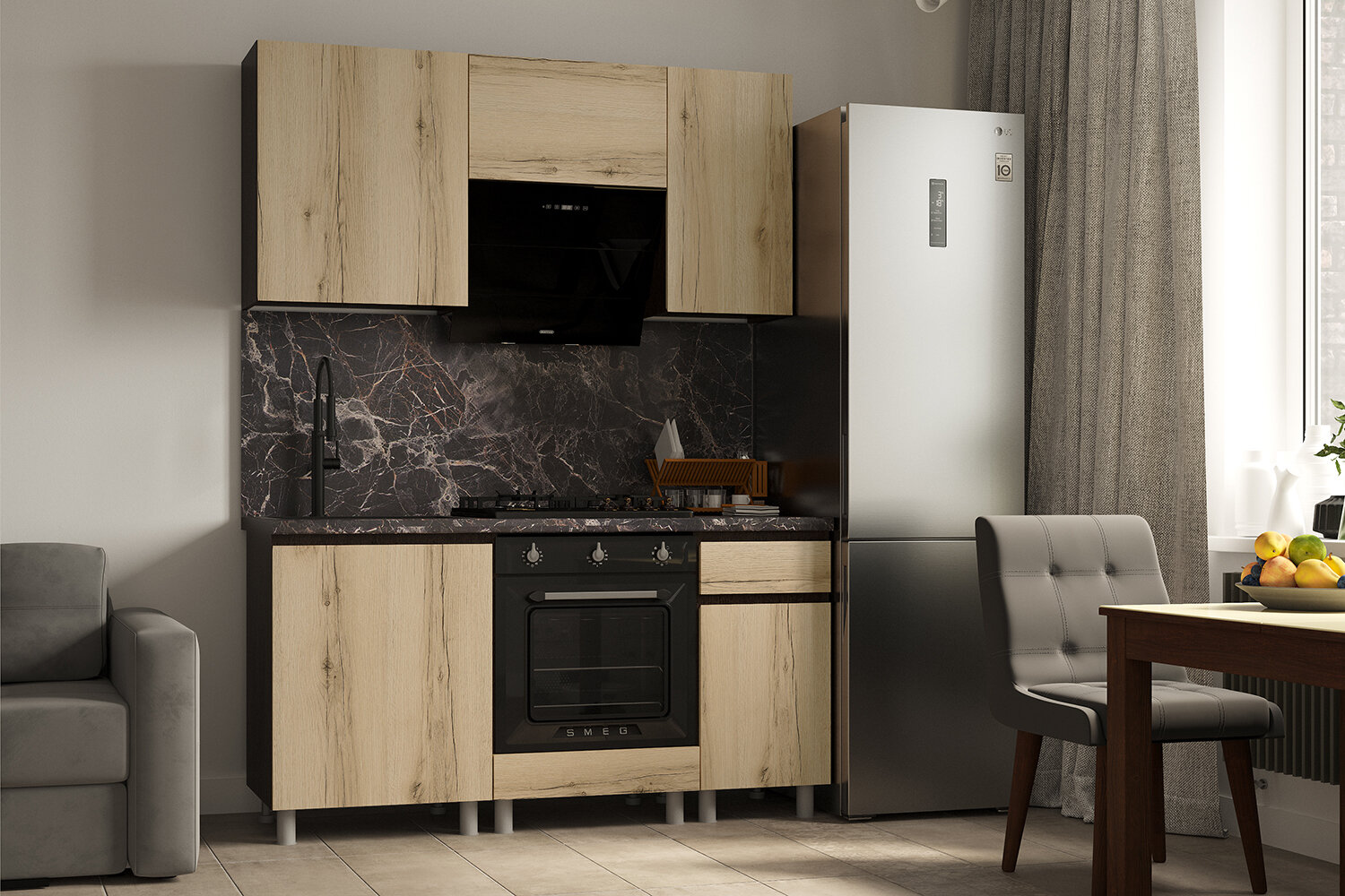 Навесной шкаф Плейона П4В, венге/дуб делано