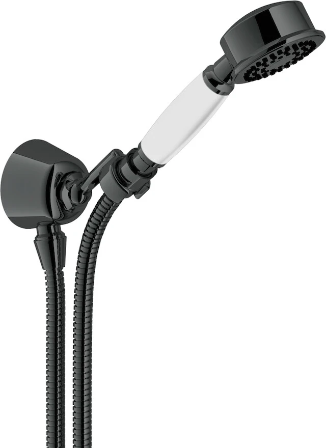 AD143/7FLP душевой набор с шланговым подсоединением, глянцевый черный AD143/7FLP душевой набор с шланговым подсоединением, глянцевый черный
