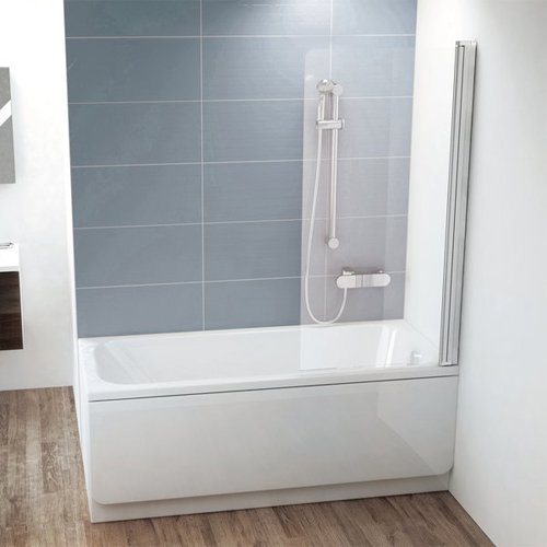 CVS1-80 R блестящий+стекло Transparent шторка на ванну одноэлементная