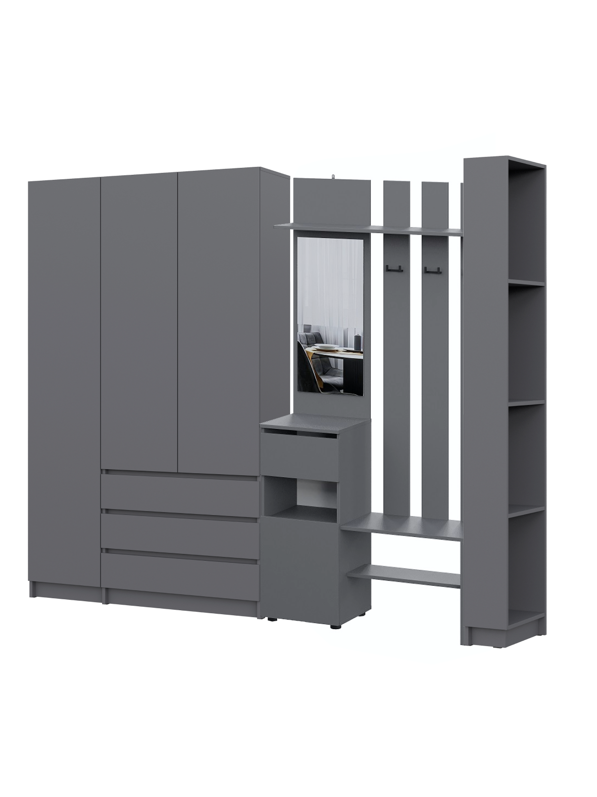 Прихожая Бали, Графит. Комплект 8