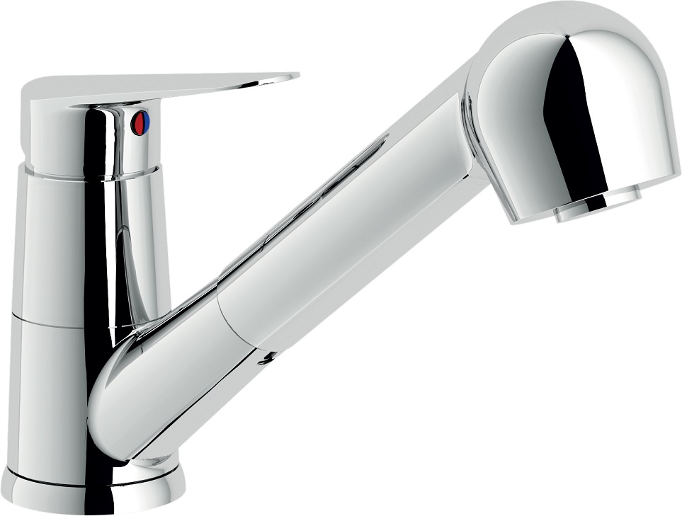 BS101127CR BLUES смеситель для кухни, с вытяжным изливом