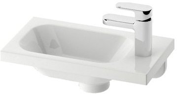 Умывальник CHROME 400 правый белый с отверстием