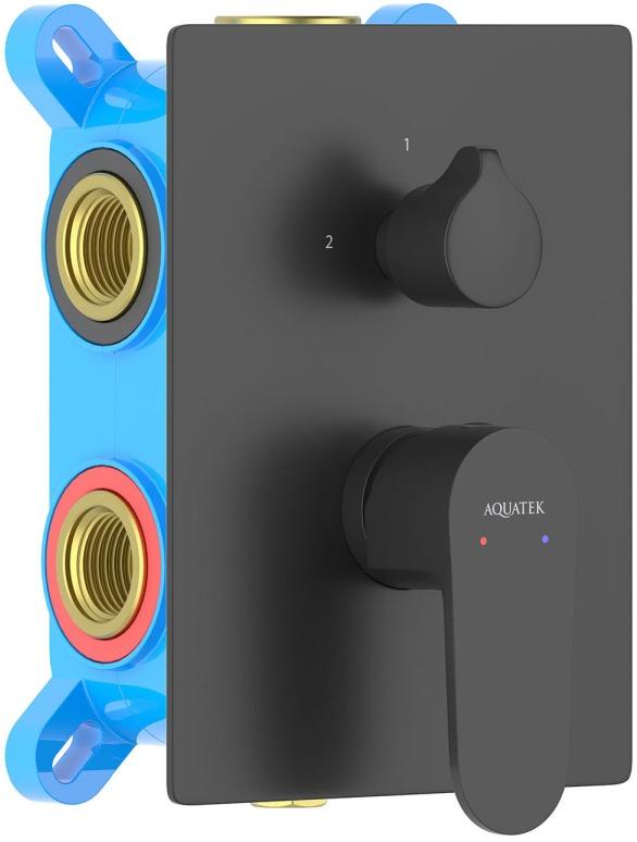 AQ1247MB ОБЕРОН смеситель для ванны 3 режима (внешняя и скрытая часть), матовый черный