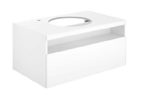 32864970100 STAGELINE Тумба под умывальник 800x550x490mm,1 ящик,oтверстие под смеситель слева,с освещением,pозеткa и USB,пластиковый сифон,цв.vulkanit