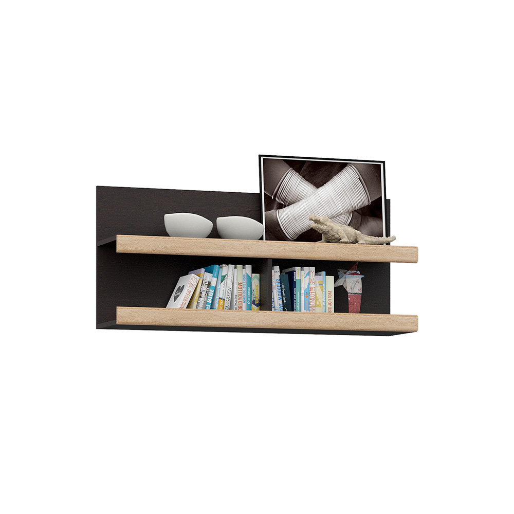 Полка навесная Асти ПЛ-001, Дуб сонома, Венге