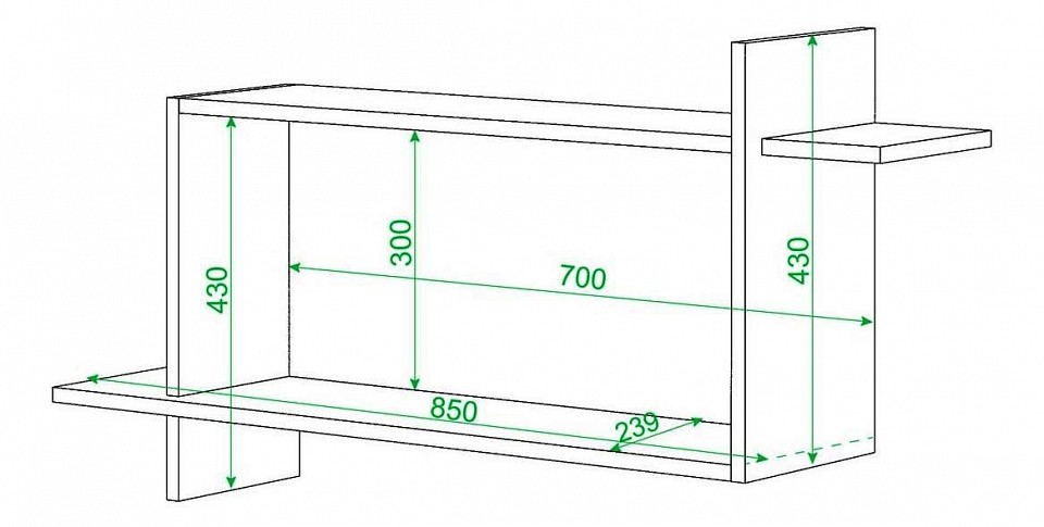Полка книжная Домино ПК-16