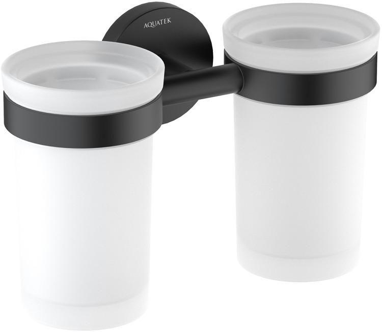 AQ4117MB ЕВРОПА стакан с держателем двойной, матовый черный