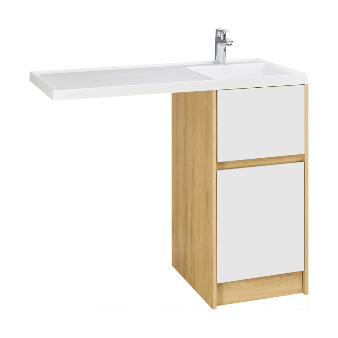 1A2670K2LH0C0 Набор: 1A267001LH0C0 Тумба под раковину Лондри 40 Дуб сантана/белый (рак.1A72223KLH010, 1A72833KLH01L заказывается ОТДЕЛЬНО!)