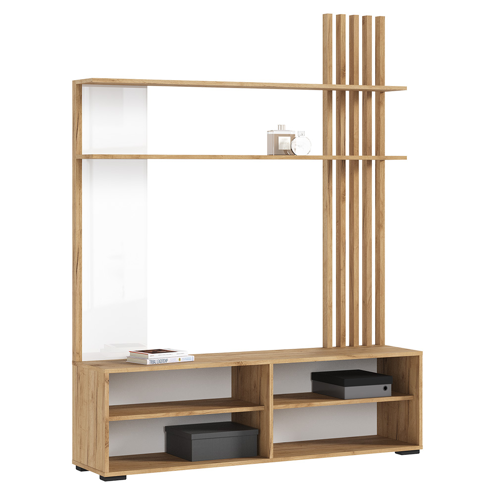 Гостиная Роджина, Белый глянец, Дуб крафт