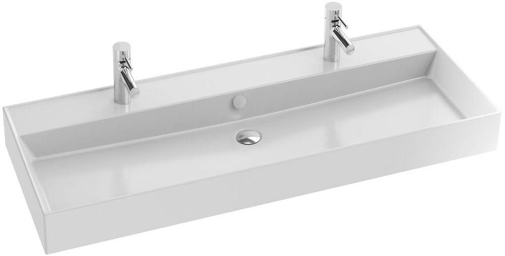 EXBK112-00 VIVIENNE Керамическая раковина 120х46 см, белая