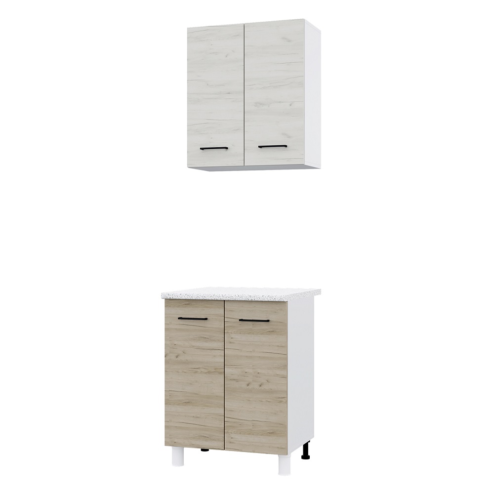 Готовая кухня Тренд 1000, Крафт белый / Крафт серый