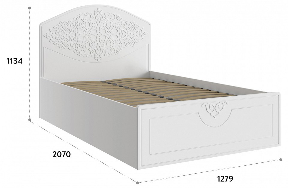 Кровать полутораспальная Ассоль АС-68