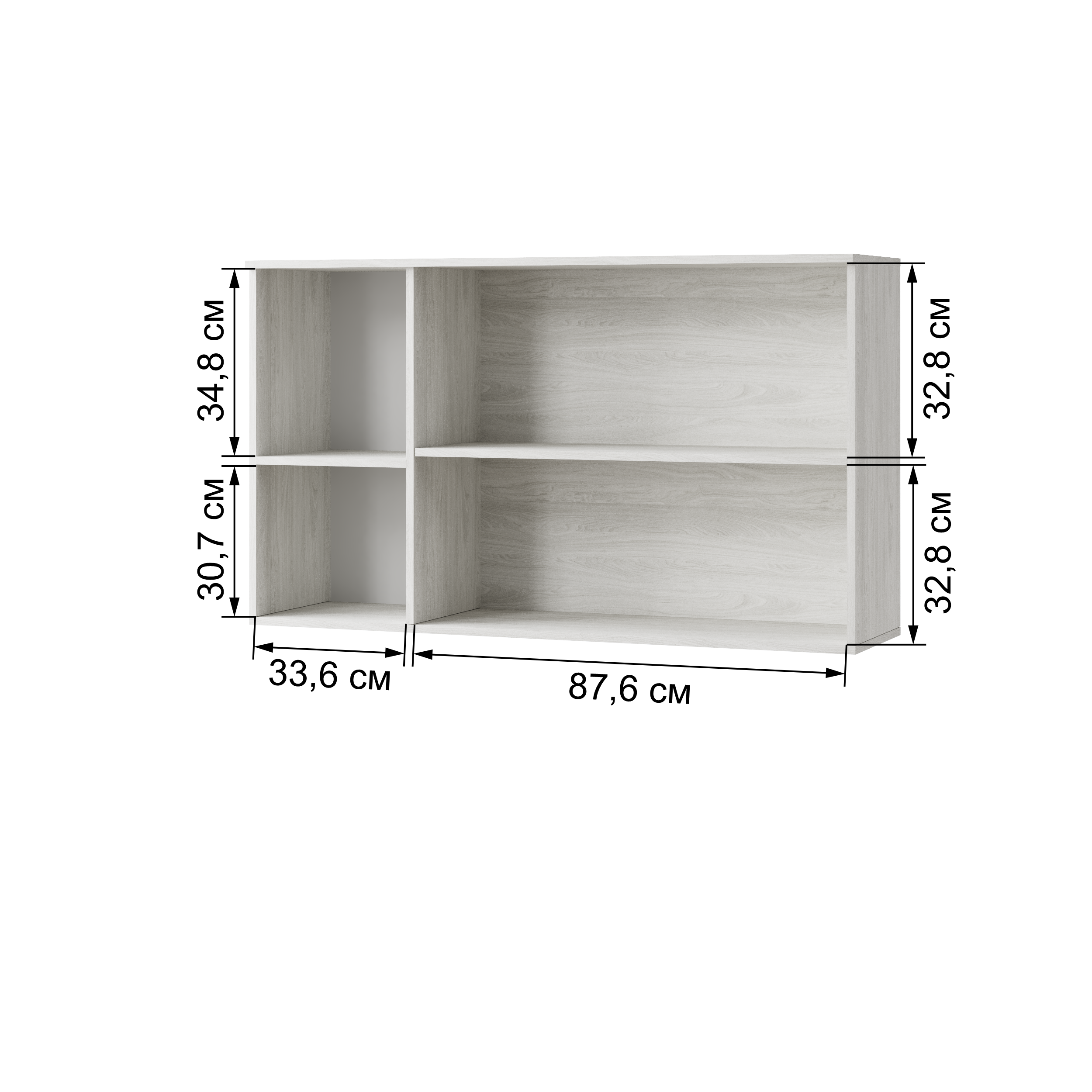 Полка навесная Ливорно ЛН-4, ясень