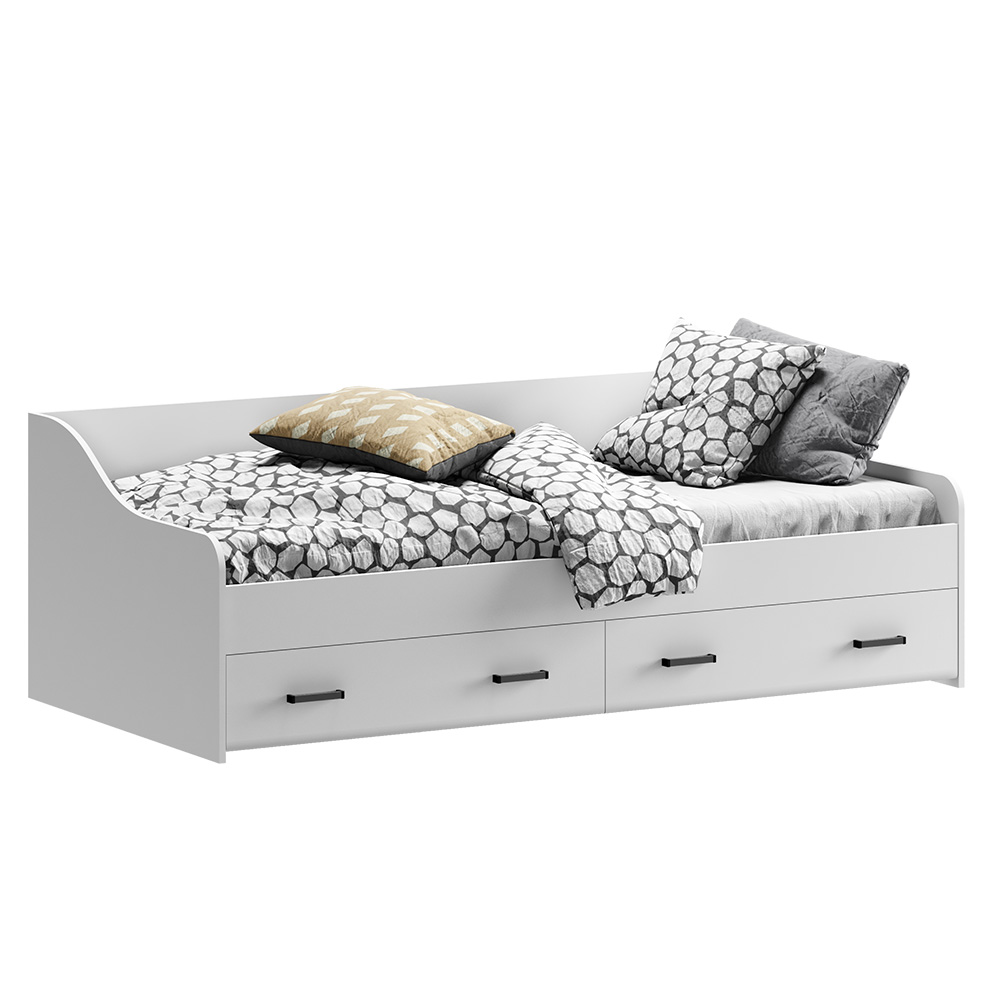 Кровать Вега, Белый глянец холодный, Белый Кровать Вега, Белый глянец холодный, Белый