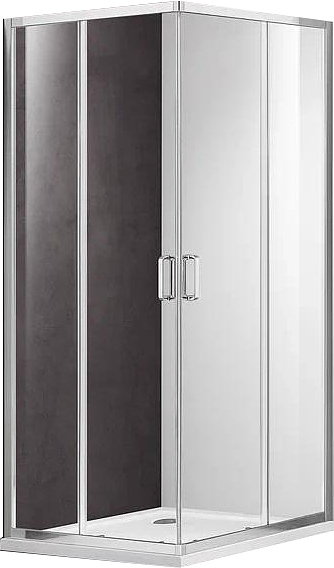 AQ ARI KV 08020CH Душевой уголок квадратный, двери раздвижные 800x800x2000 профиль хром, стекло прозрачное
