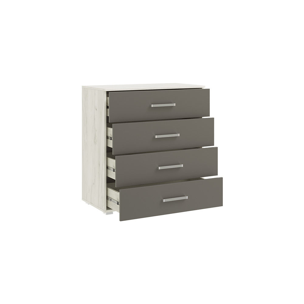 Комод Фиеста (800), Графит, Дуб Крафт белый