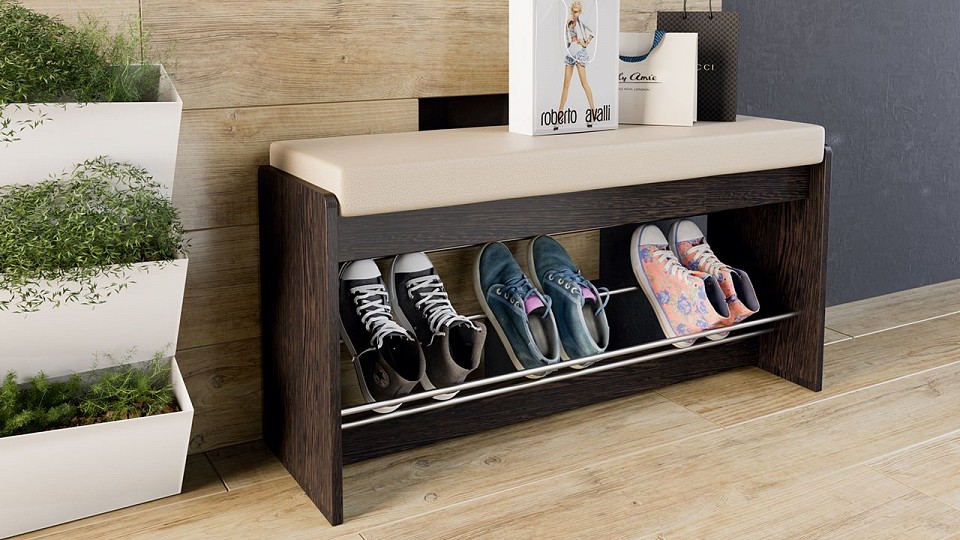 Банкетка-стеллаж для обуви Тайм