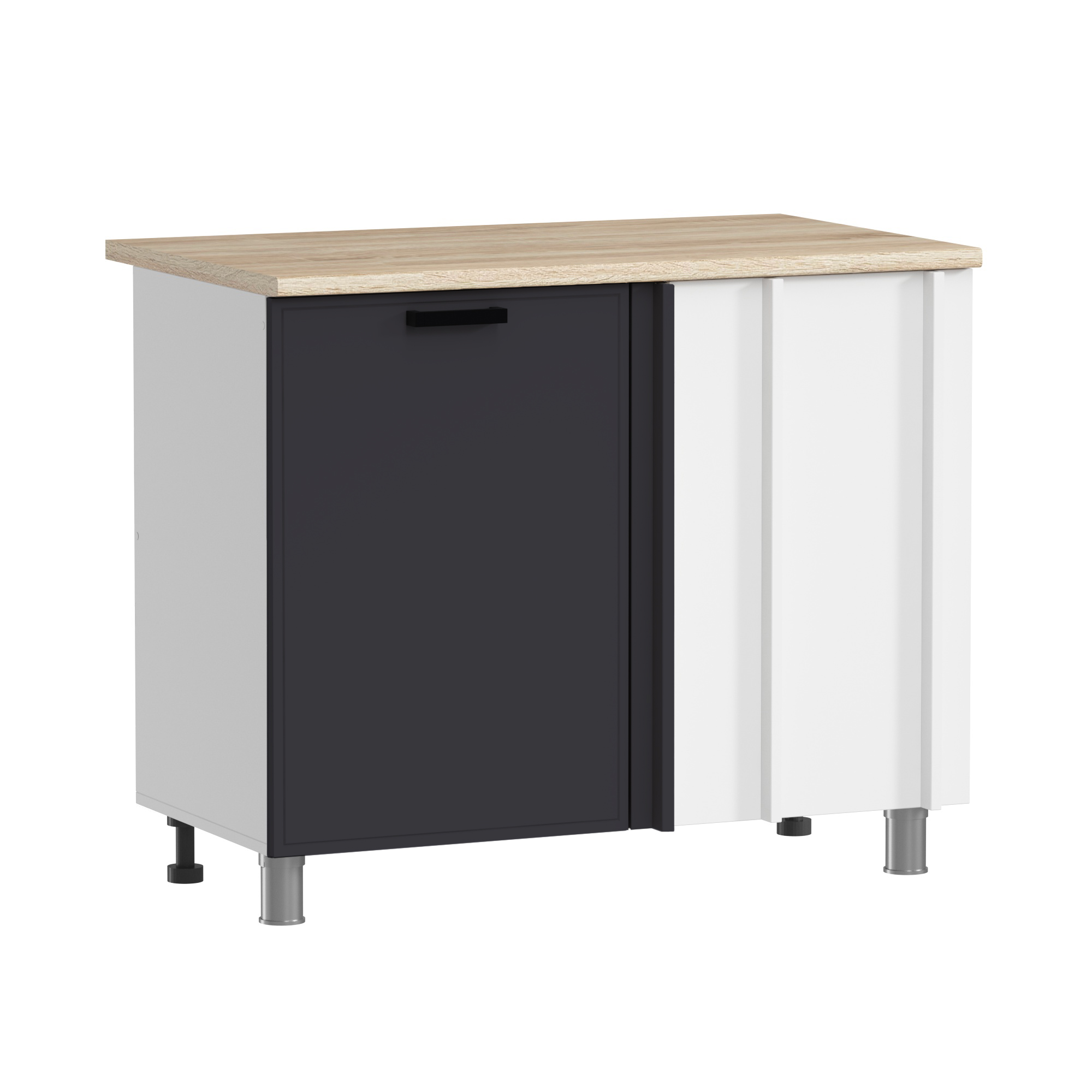 МК Аленушка НПУ 1000 Магнолия Сталь,скоба черный (со столешницей)