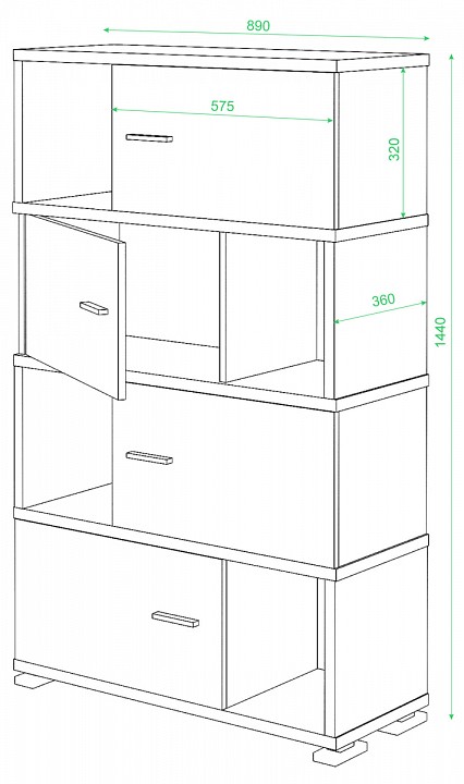 Тумба комбинированная Домино нельсон СБ-30/4