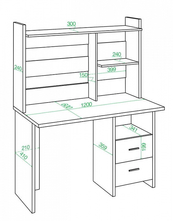 Стол компьютерный Домино Лайт СКЛ-Прям120+НКЛ-120