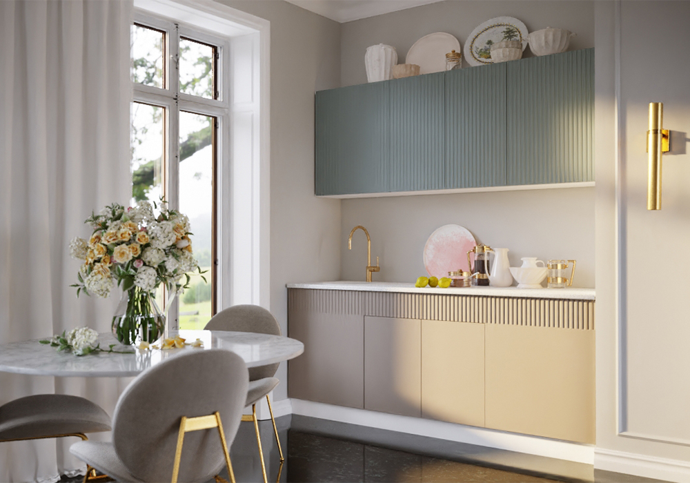 Кухня Оливия 2.0 м шарли бриз / шарли мокко