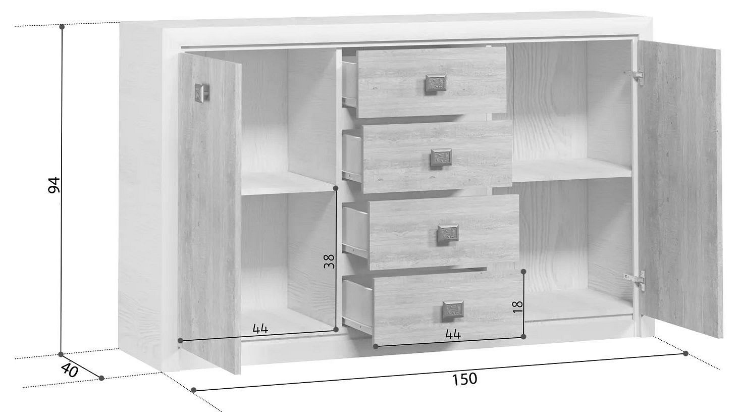 Тумба Коен KOM2D4S