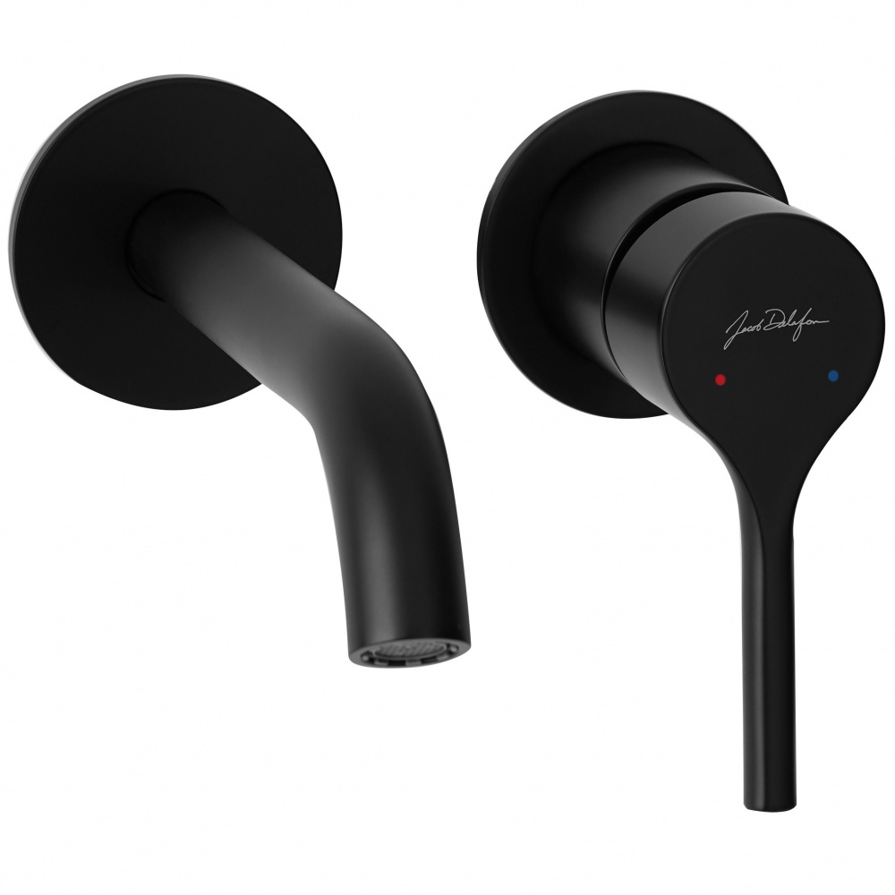 E28318-BL ELATE cмеситель для раковины на 2 отв., матовый черный