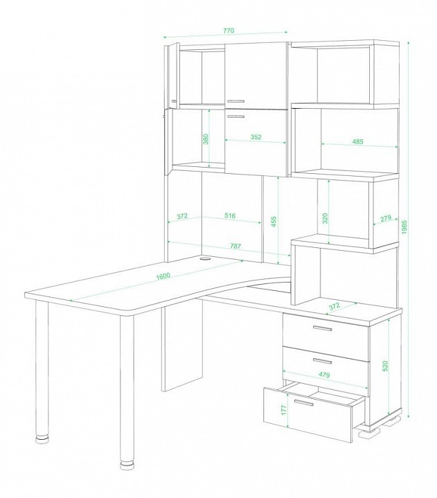 Стол компьютерный Латте СР-500М160
