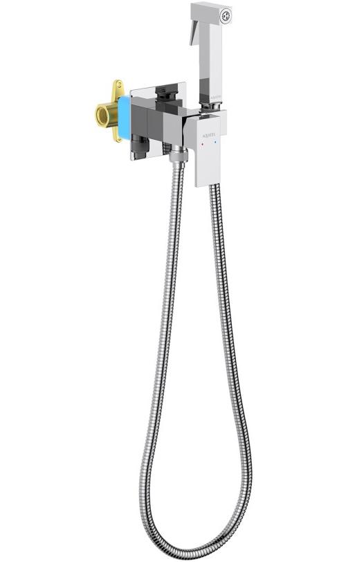 AQ1022CR ЛИБРА комплект для гигиенического душа встроенный (смеситель + гигиеническая лейка + шланг)