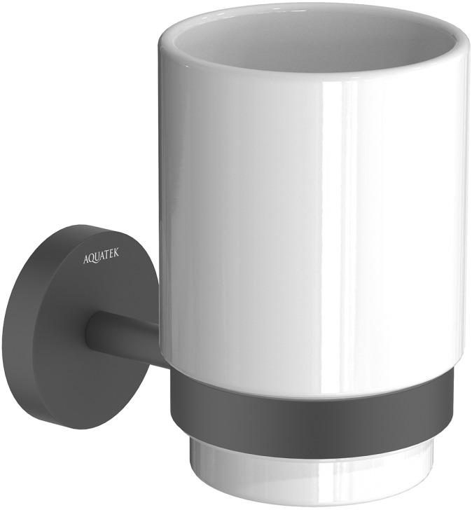 AQ4604MB БЕТТА стакан с держателем, матовый черный AQ4604MB БЕТТА стакан с держателем, матовый черный