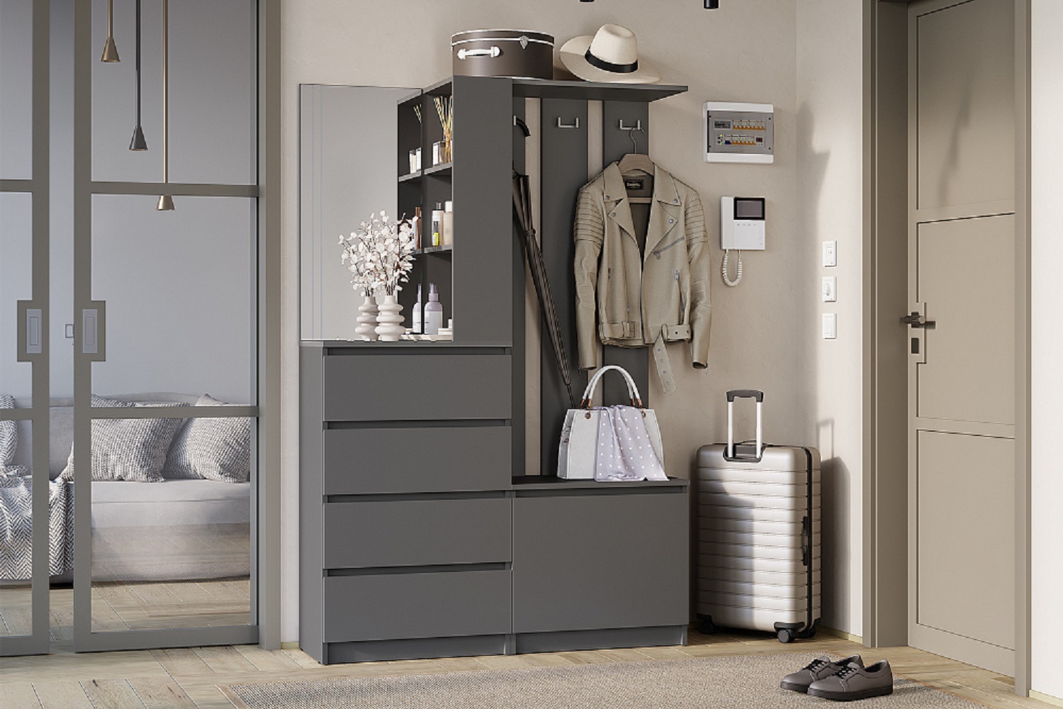 Прихожая Симпл ПР-04, графит