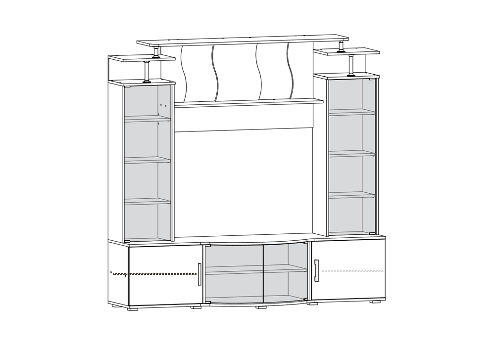 Стенка Виста ясень шимо светлый / ясень шимо темный