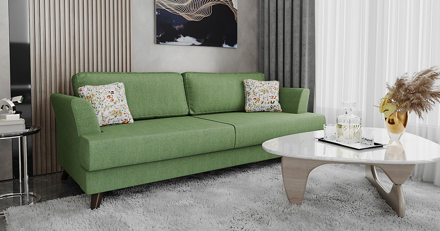 Диван кровать Дамаск, Зеленый