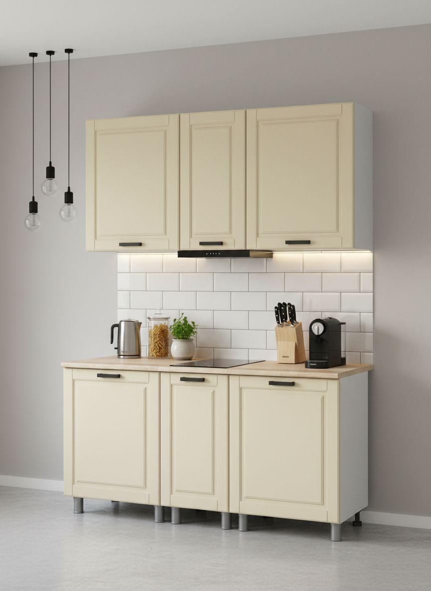 МК Аленушка 1,6м в.3 Астра Крем,скоба черный,сонома