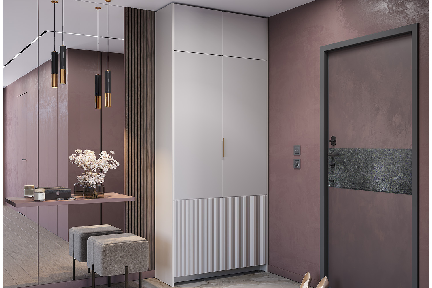 Шкаф 2-х створчатый "Пандора" ШК-01 Кашемир/MF03 с антресолью