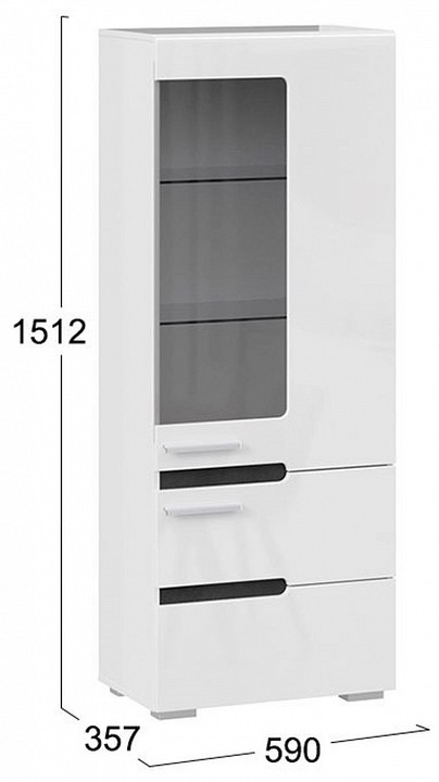 Шкаф-витрина Фьюжн ТД-260.07.27