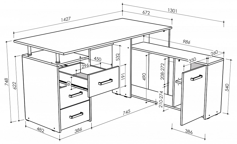 Стол письменный КС 14