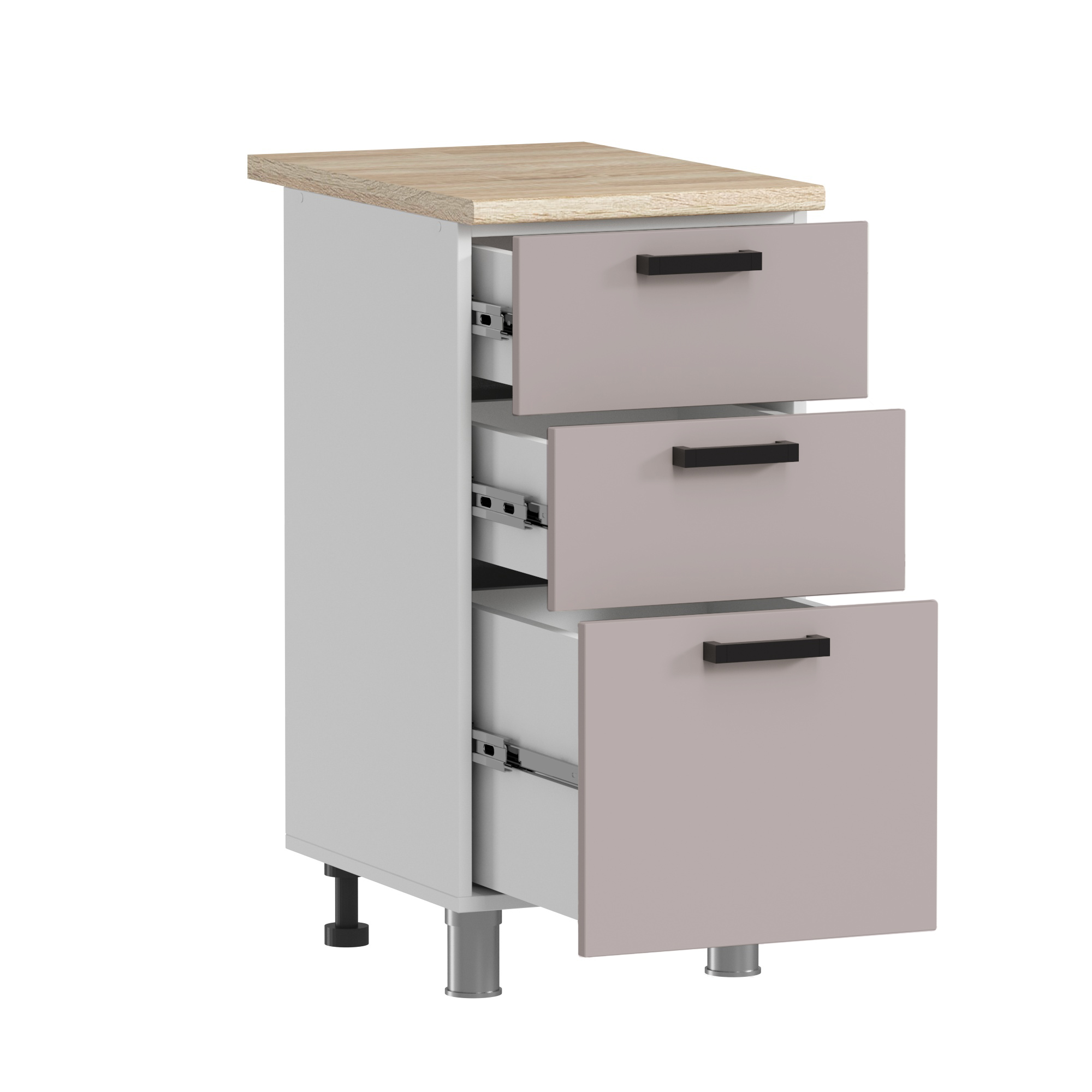 МК Аленушка Н3Я 400 Лаванда Кашемир, скоба черный (без столешницы)