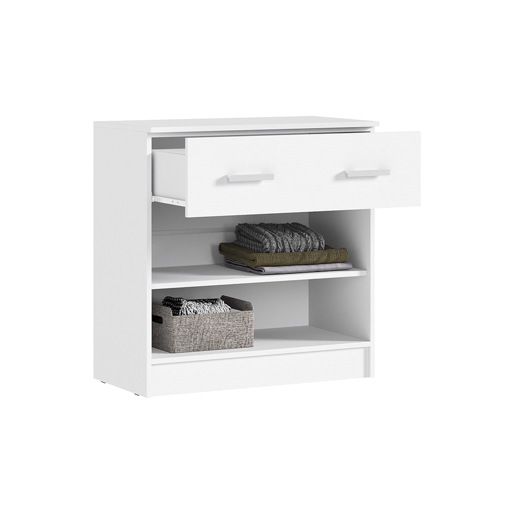 Комод с ящиком и дверьми Бася, Белый