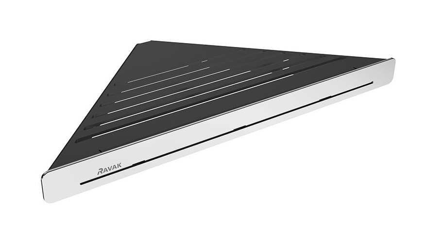 Полка SLIM C угловая черный/хром